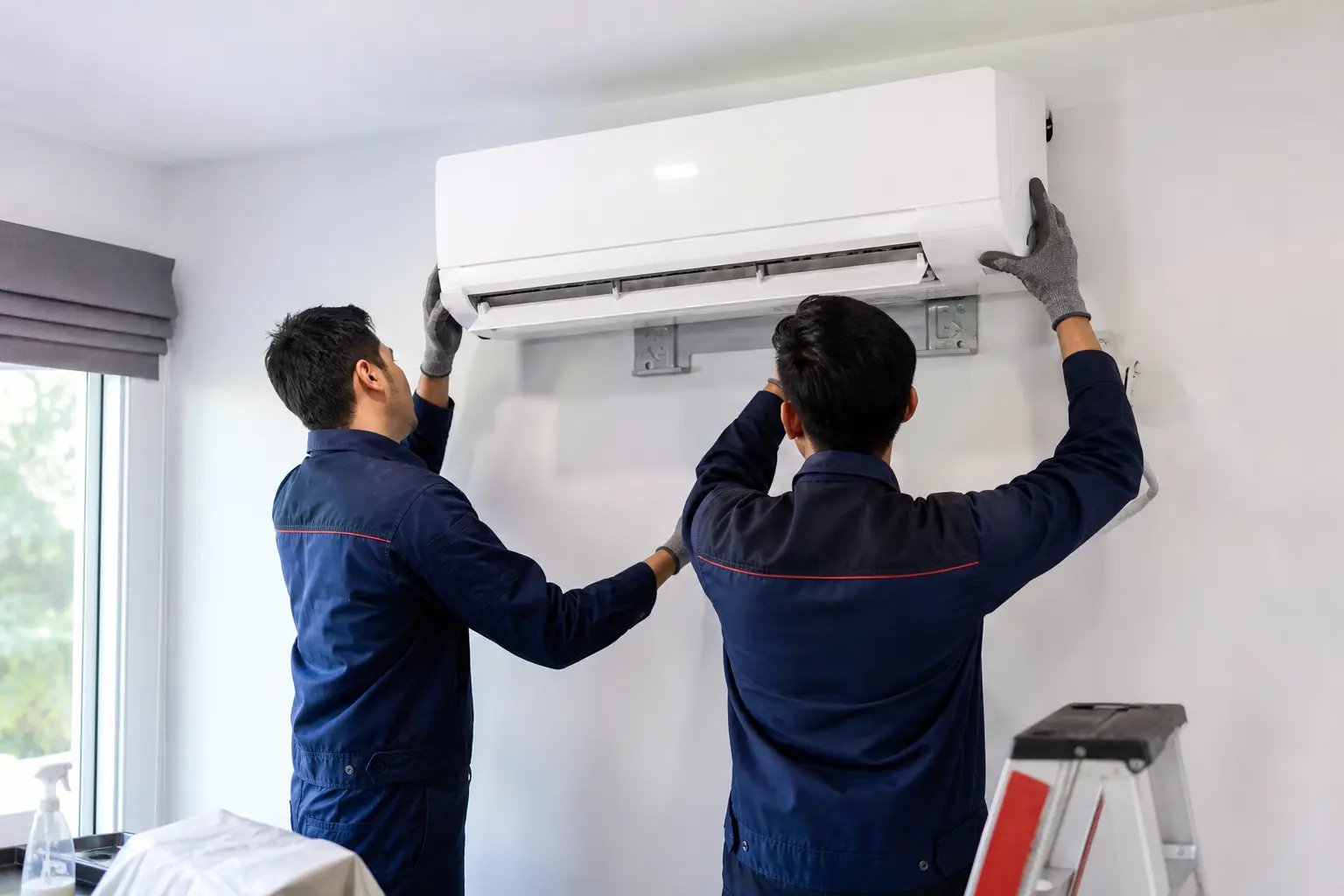 Professional installation of a new split-type air conditioner in Dasmariñas, Cavite