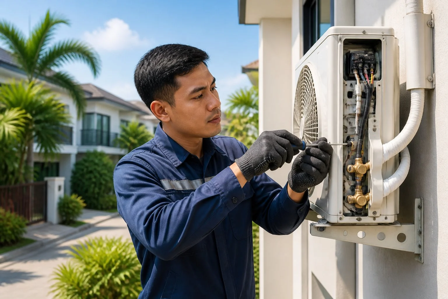 High-quality replacement parts used for professional air conditioner repair in Dasmariñas, Cavite