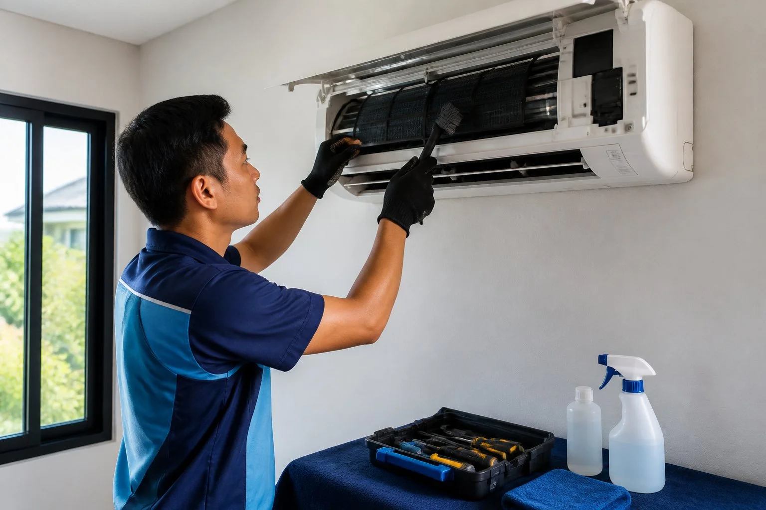 Experienced air conditioning technician providing professional repair solutions in Dasmariñas, Cavite