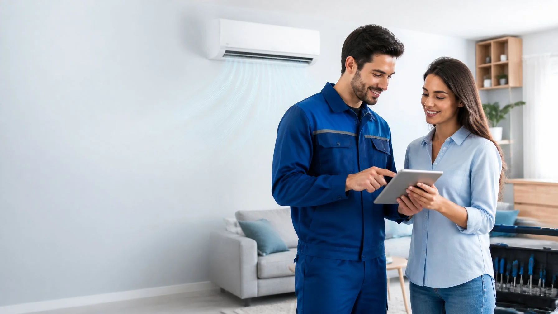 Customer receiving a clear and transparent quotation for professional air conditioning installation services