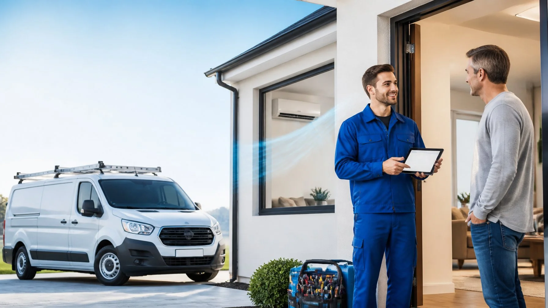 Customer receiving a clear repair estimate from a professional air conditioning technician